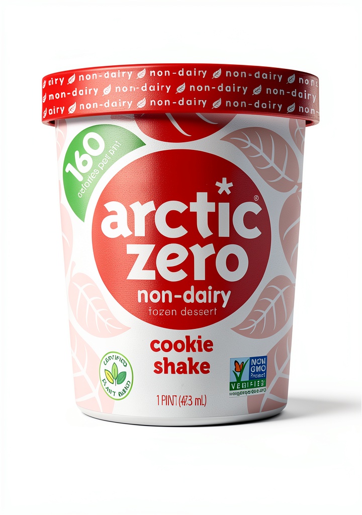 Arctic Zero plant-based ice cream pint with spoon