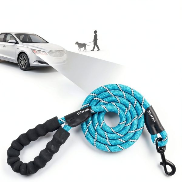 Dog Leash Rttochfy Leather Covered Nylon HalfInch-3