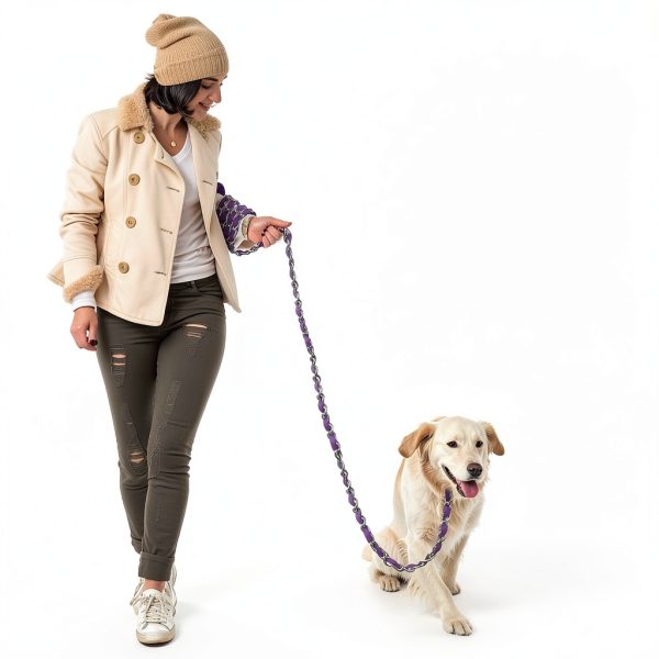 LUFFWELL Dog Leash Heavy Duty Chain Core Comfort Grip-6