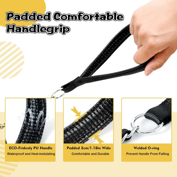 LUFFWELL Dog Leash Heavy Duty Chain Core Chew Proof Control-2