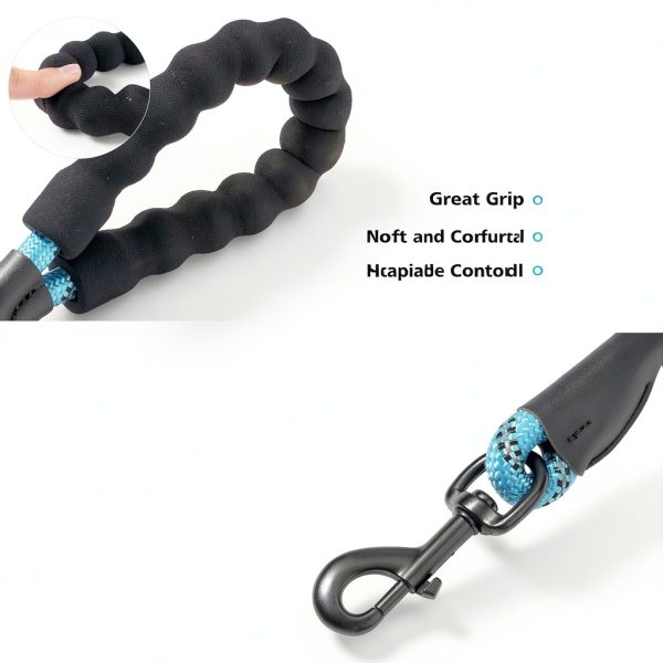 Dog Leash Rttochfy Leather Covered Nylon HalfInch-2