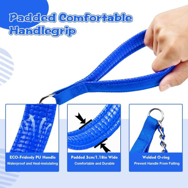 LUFFWELL Dog Leash Heavy Duty Chain Core Chew Proof Control-2