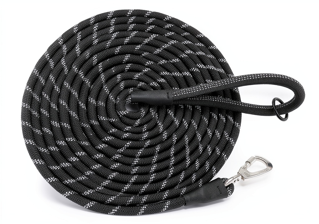 ZALER dog leash with screw lock carabiner and reflective rope in use