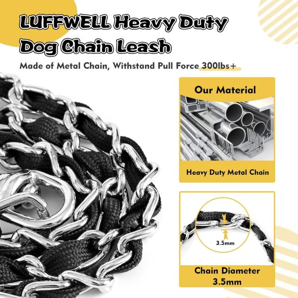 LUFFWELL Dog Leash Heavy Duty Chain Core Chew Proof Control-1
