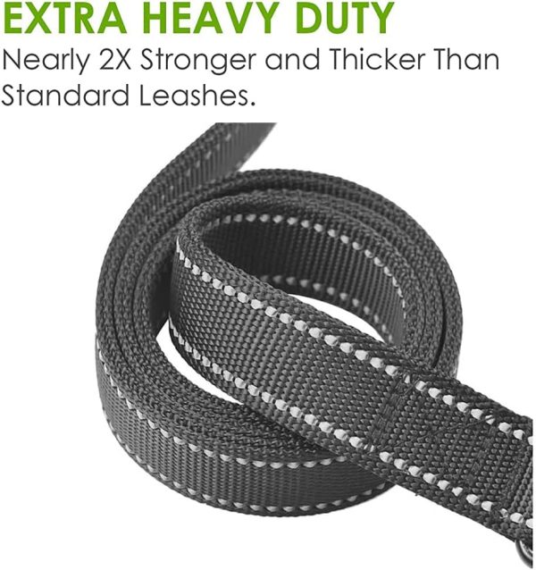 JEWOSTER Dog Leash Dual Handle Reflective Nylon Control-2
