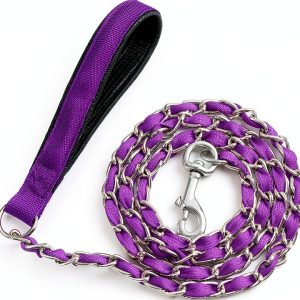 LUFFWELL Dog Leash Heavy Duty Chain Nylon Swivel Clasp-0