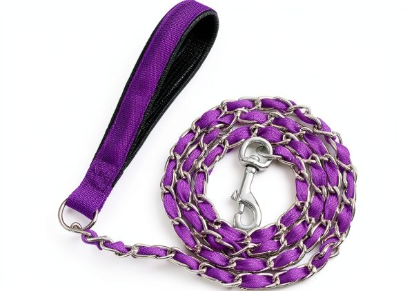 LUFFWELL Dog Leash Heavy Duty Chain Nylon Swivel Clasp-0