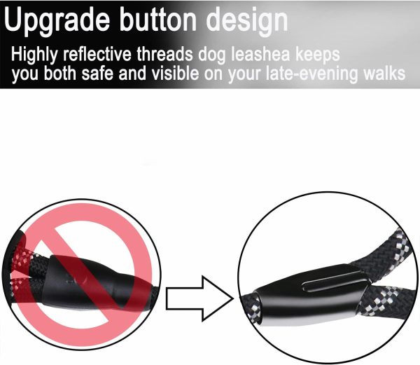 BOOEUDI Reflective Dog Leash Nylon Rope Slip Leash Collar-5