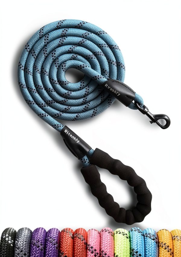 Dog Leash Rttochfy Leather Covered Nylon HalfInch-0