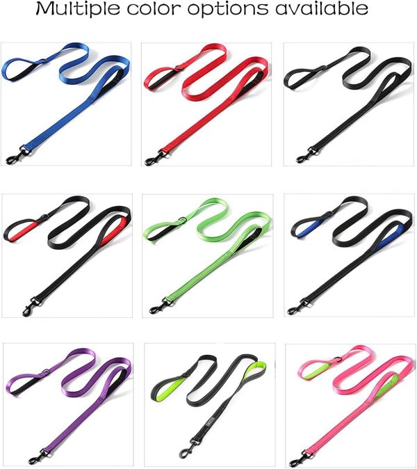 JEWOSTER Dog Leash Dual Handle Reflective Nylon Control-5