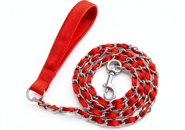 LUFFWELL Dog Leash Heavy Duty Chain Core Comfort Grip Handle-0