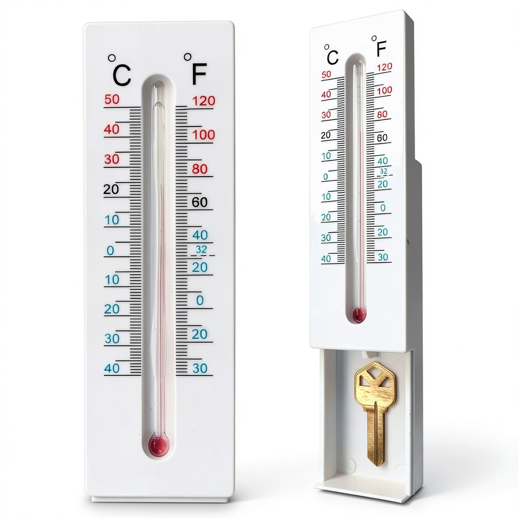 Installing the Thermometer Key Hider on a garden wall