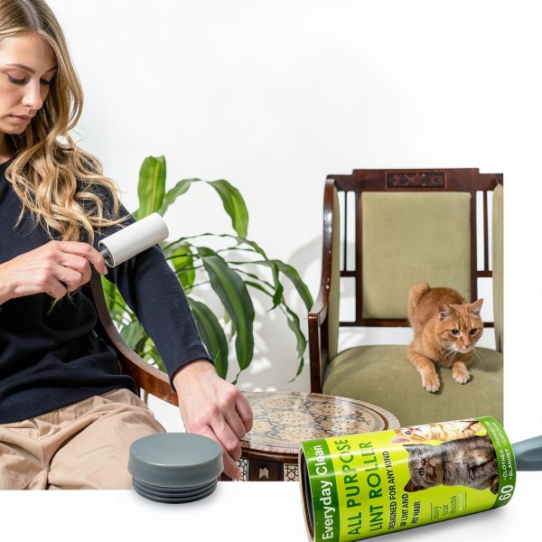 AZ-Homey Green Tin Roller Lint Cleaner Storage-1