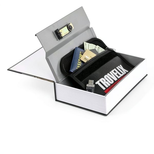 KOFAIR Large Coffee Book Safe with Mechanical Code Lock Fireproof Bag-2