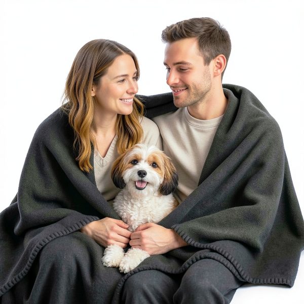 Wool Camping Blanket Jmr USA – Heavy‑Duty Military Throw, Grey 66x90-1