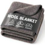 Wool Camping Blanket Jmr USA – Heavy‑Duty Military Throw, Grey 66x90-0
