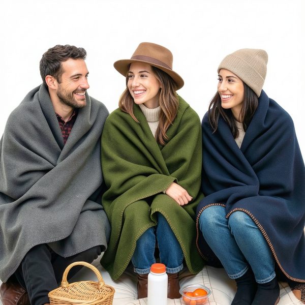Wool Camping Blanket Jmr USA – Heavy‑Duty Military Throw, Grey 66x90-6