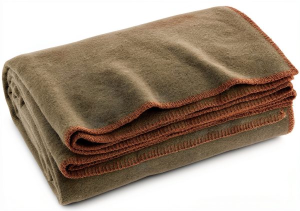 Olive Drab Wool Fire Retardant Blanket by EverOne 66" x 90" Military-0